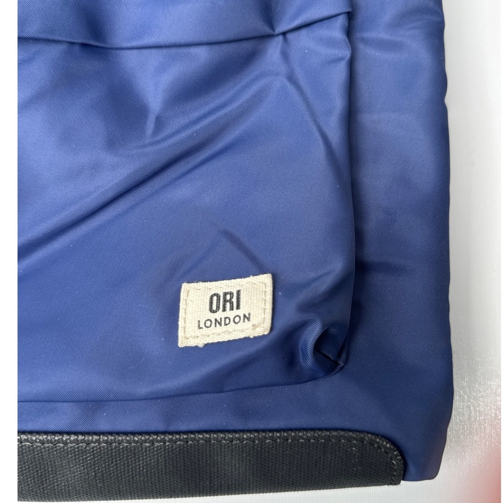 Ori London Blue Nylon Crossbody Messenger Bag Adjustable Strap Slim Travel - Picture 3 of 11